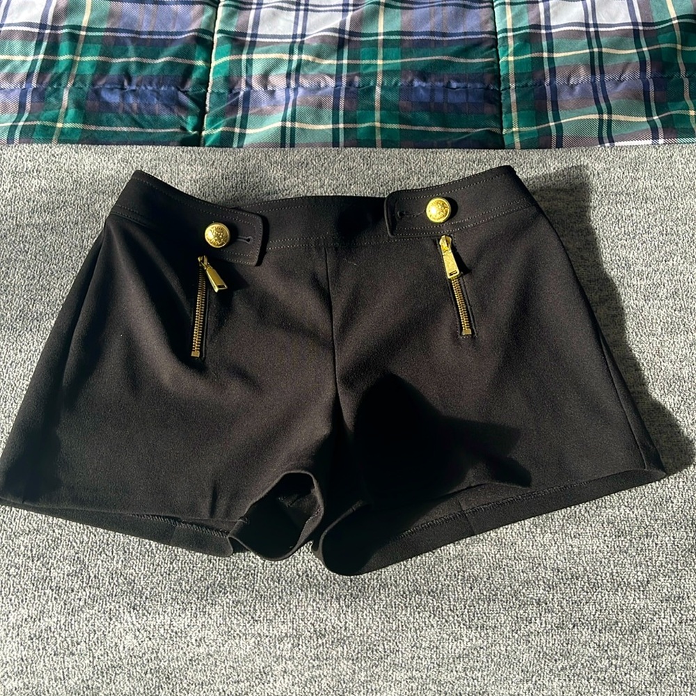 Express - High waisteded black gold buttons, zipper shorts size 2